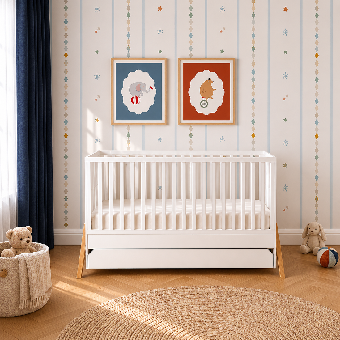 Bellamy Lotta Snow Kinderbett 70x140 cm mit Schublade