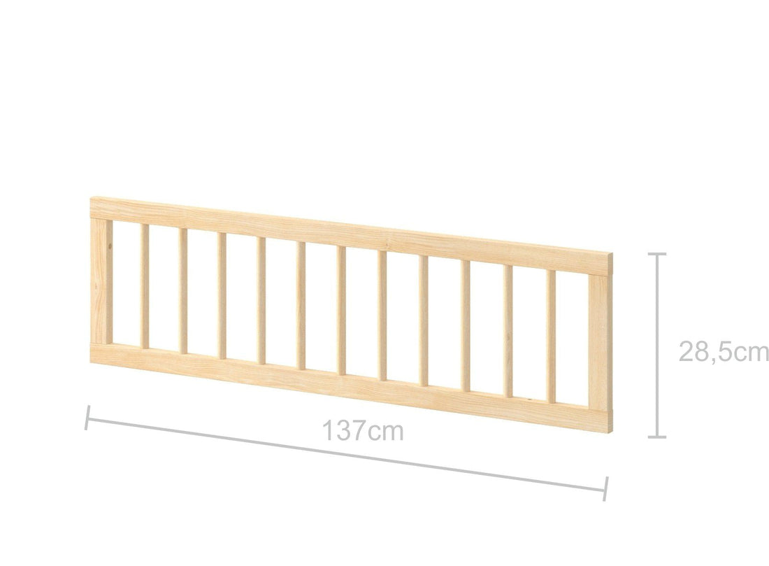 Bellamy Wood Nest Frontschutzgitter für Kinderbett 90x200 cm mit vertikalen Stäben in hellem Holzdesign