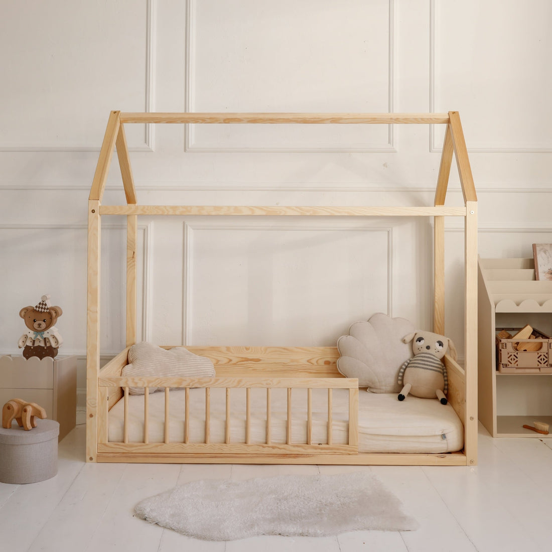 Bellamy Wood Nest Seitenpaneel-Set für Montessori-Bett 90x200 cm, drei Schutzpaneele für eine gemütliche und sichere Schlafumgebung für Kleinkinder