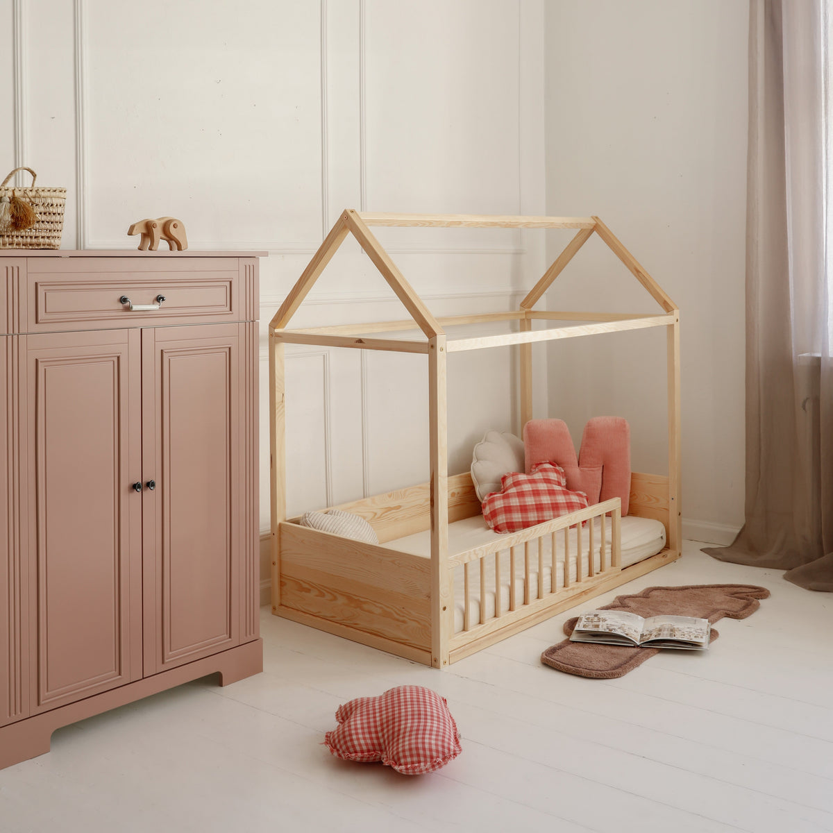 Bellamy Wood Nest Seitenpaneel-Set für Montessori-Bett 90x200 cm, drei Schutzpaneele für eine gemütliche und sichere Schlafumgebung für Kleinkinder